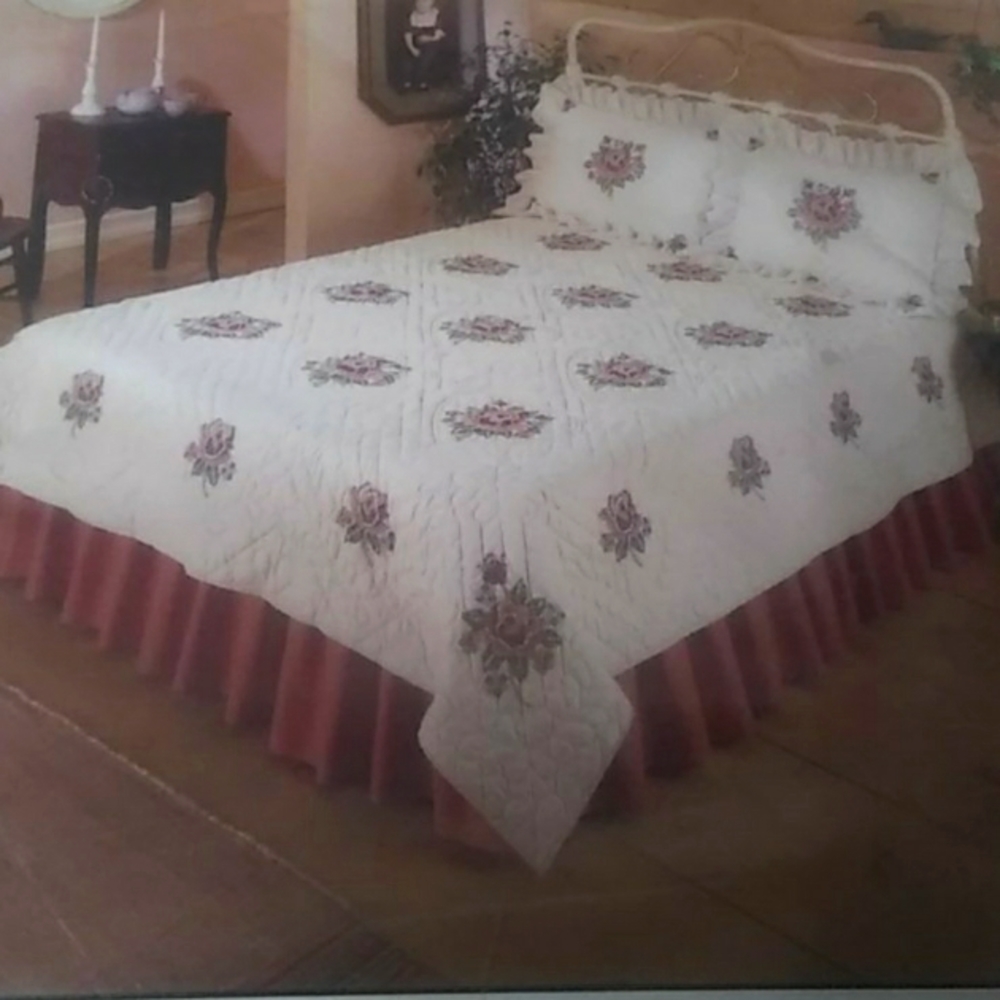 VTG Bucilla cross stitch quilt kit Sweetheart Rose